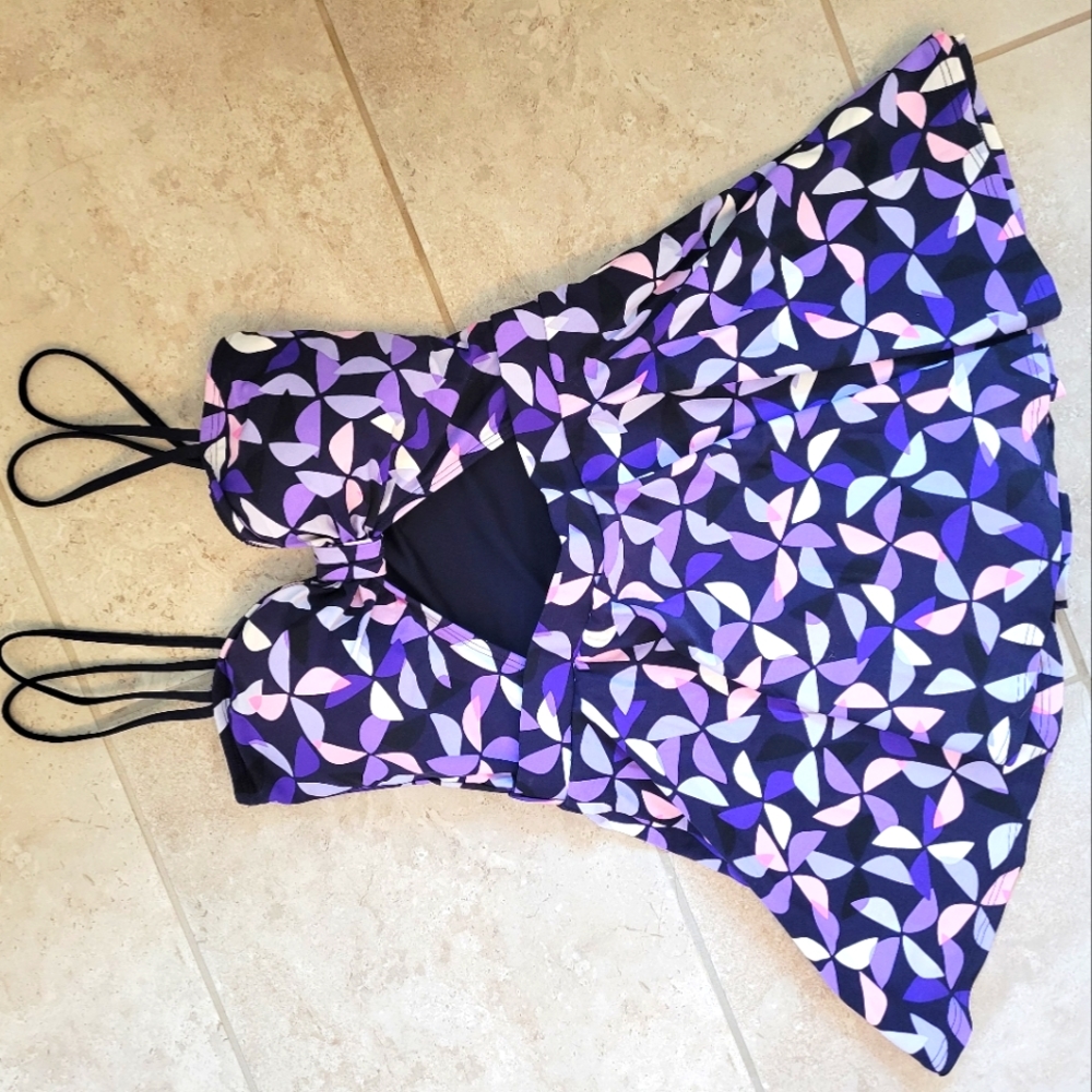 Women's purple one-piece swimsuit